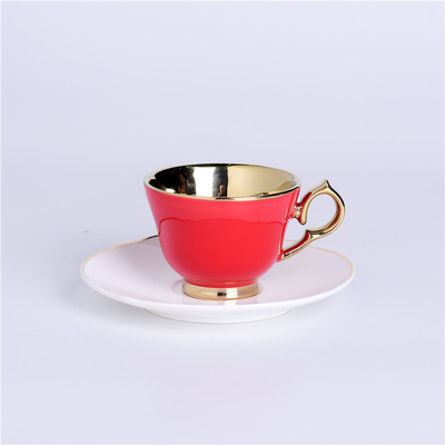 Porcelain Fashion Coffee Cupss 120ml With Electroplating Gold Plated