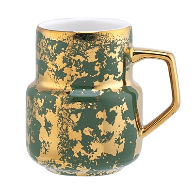 110ml Turkish Coffee Cups With Saucer Matt Gold Rim Handle