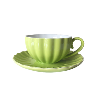 Ceramic English Style Pumpkin Tea Cup And Saucer British Coffee Cup Set