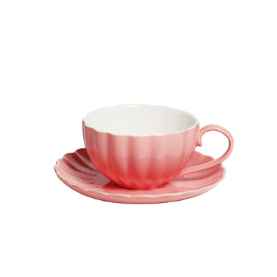 Ceramic English Style Pumpkin Tea Cup And Saucer British Coffee Cup Set
