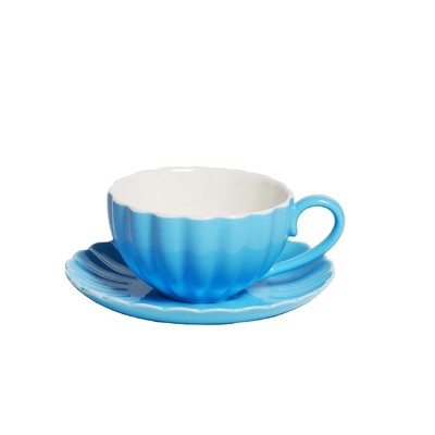Ceramic English Style Pumpkin Tea Cup And Saucer British Coffee Cup Set