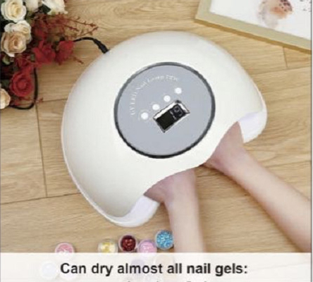 Nail Salon 2 Hands Curing Smart Phototherapy UV LED Nail Dryer 72W