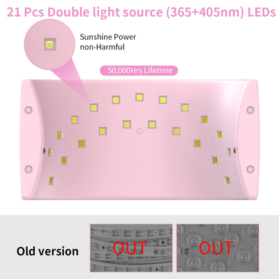2 In 1 UV LED Nail Dryer 42W Gel Polish Curling Lamp With Multi Timer Display