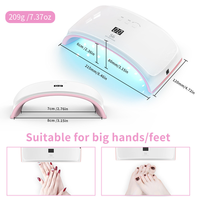 2 In 1 UV LED Nail Dryer 42W Gel Polish Curling Lamp With Multi Timer Display
