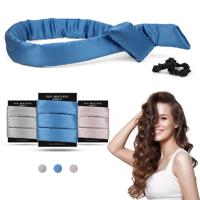 100% Mulberry Silk Hair Curler Heatless Hair Curler With Silk Scrunchies