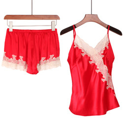 New Style Sexy Sling 100% Silk Lounge Wear Pajama Lightweight Silk Fabric Women