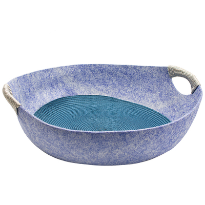 Felt Purple Pet Bed Cushion Luxury Round Modern Felt Cat Pot Bed Mats 52x12cm