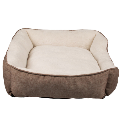 Linen Plush Pet Bed Cushion Luxury Modern Pet Dog Bed Bite Resistance