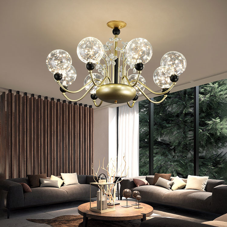 Indoor Decorative Living Room 8 ball Led Chandeliers glass Pendant Light