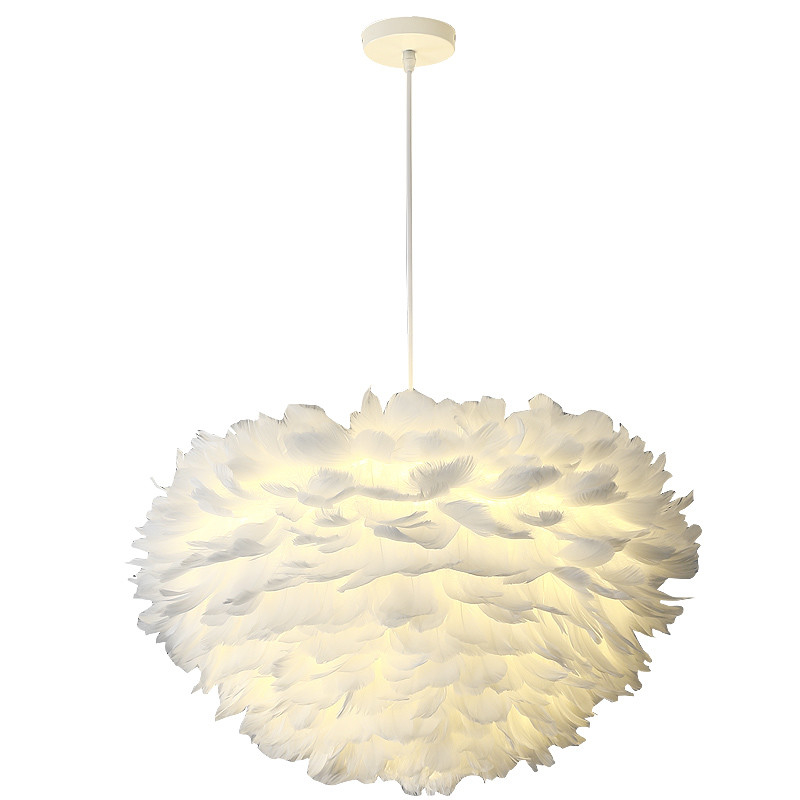 Bedroom chandelier warm romantic creative princess lighting Feather chandelier