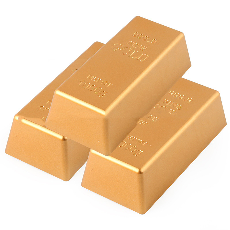 Fine Paper Weight Game Fancy Party Table Decor Plastic Gold Bullion Bar For Kids Toy Gift