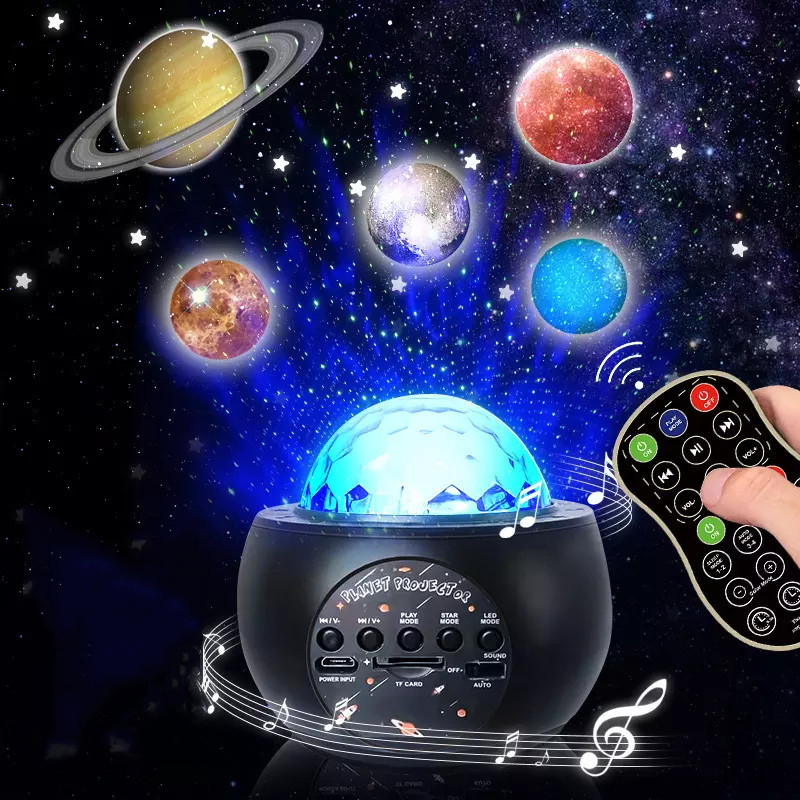 HD 10 Planets Music Projector Lamp Romantic Nebula Starry Bedside Atmosphere Lamp Wireless Speaker With Remote Control