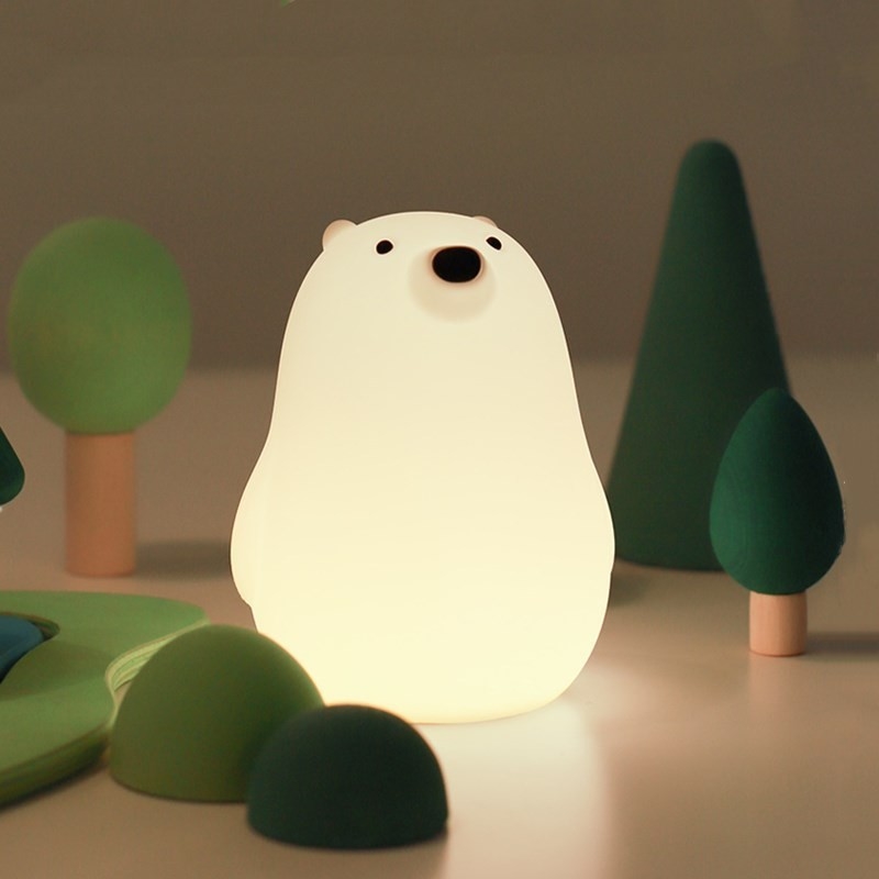 Kawai Bear Kids Baby Nursery Bedroom Night Light lamp Gifts Silicone Bear Light Kids Night Light
