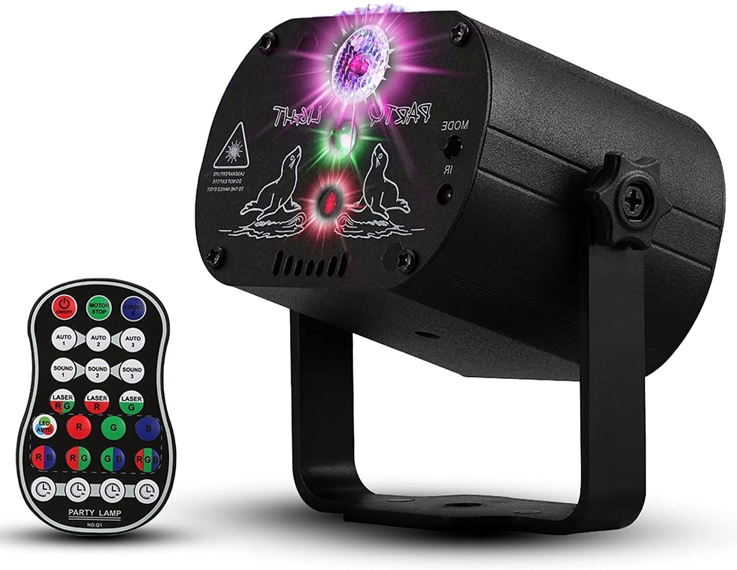 Party Disco Lights DJ Lights LED Sound Activated Remote Control RGB LED Stage Laser Light for Parties Holiday Decoration