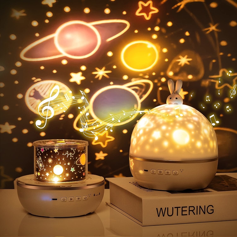 Bunny Star Night Light Projector Night Light Star Projector For Kids Baby Room Romantic Bunny Projection LED Night Lamp