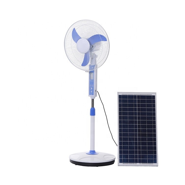 16 Inch Battery Powered Outdoor Fan  With Remote Brushless DC Motor Solar Floor Fan Panels