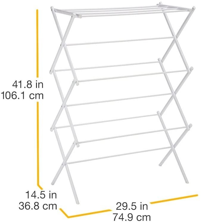 White Foldable Alloy Steel Clothes Drying  Laundry Rack