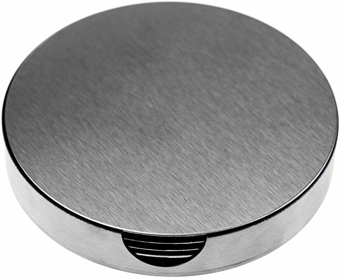 Modern Stainless Steel Round Coasters for for hot or cold drinks