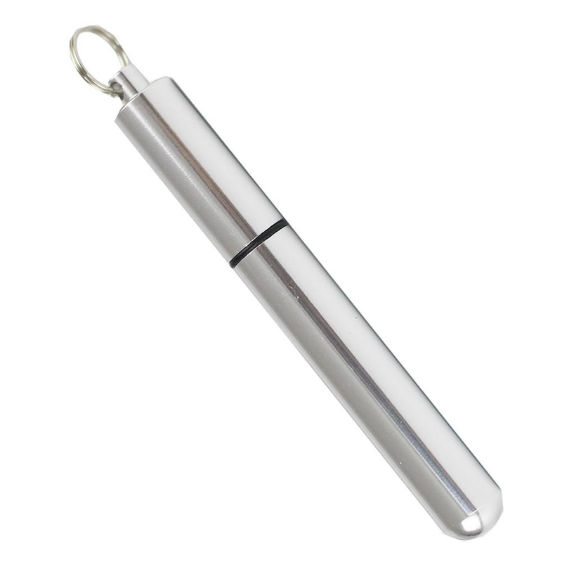 Pocket Toothpick Holder Metal Pill Case with Key Ring Portable Toothpick