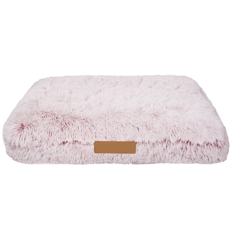 Plush Memory Foam Warm Dog Plush Pet Bed Cushion Pink Grey