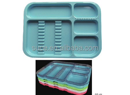 Autoclavable dental divided instrument plastic tray