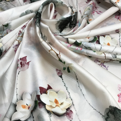 Pure Mulberry Lightweight Silk Fabric Diy Pajamas Shirt Printed