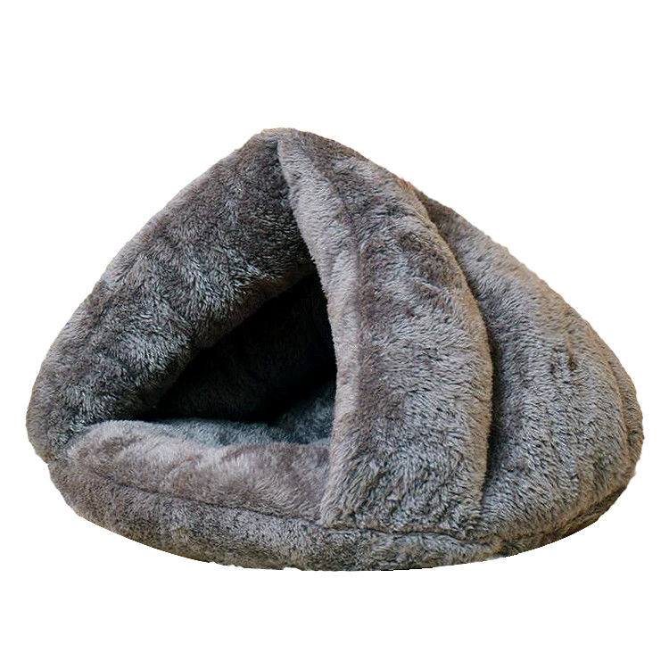 Plush Warm Slippers Shape Cat Snuggle Cave Pet Bed Cushion 40x40cm